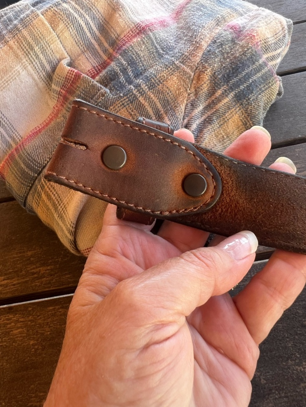 Justin Tooled Leather Western Belt Sz L / 34 Removable Rhinestone Scroll Buckle - Picture 9 of 14